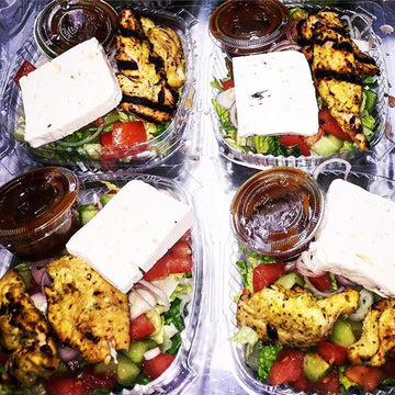 Grilled Slovaki & Kale Greek Feta Salad - Nourish NB