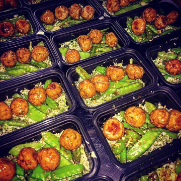 Asian turkey meat balls w broccoli rice and veg - Nourish NB