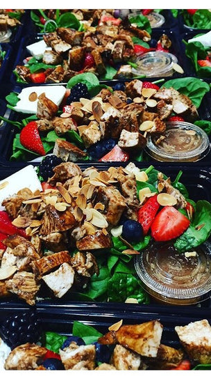 Antioxidant Berry and Spinach Salad with Balsamic Glazed Chicken & Feta - Nourish NB