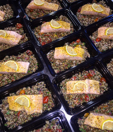 *New Item* Poached Lemon Pepper Salmon with Roasted Garlic & Lentil Salad - Nourish NB