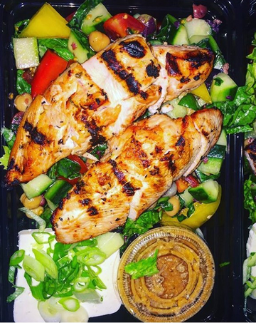 Grilled Chicken Souvlaki with Greek Feta Salad - Nourish NB