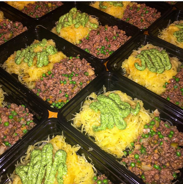 Xtra Lean Goulash with Roasted Spaghetti Squash Topped with a Basil Pesto - Nourish NB