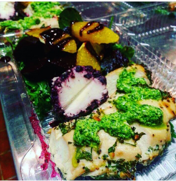 Slow Roasted Herb & Pesto Chicken with Beet & Goat cheese Salad - Nourish NB