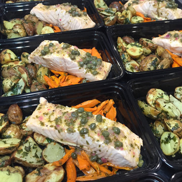 *NEW ITEM* Poached Caper & Lemon Salmon with Garden Carrots and Baby Potatoes - Nourish NB